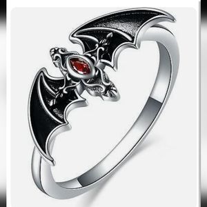 Silver bat ring